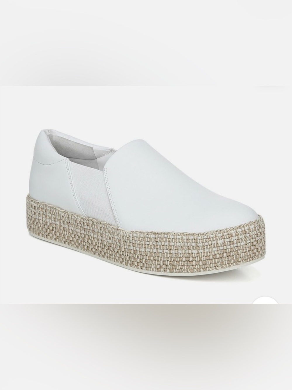 Vince Wilden Leather White Slip-On Espadrille Platform Sneakers